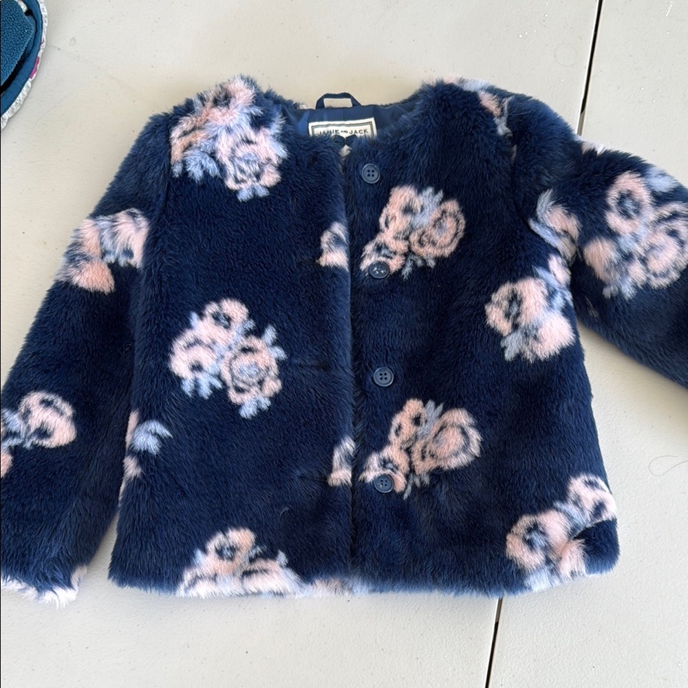 Janie and Jack fur Navy Kids Jacket